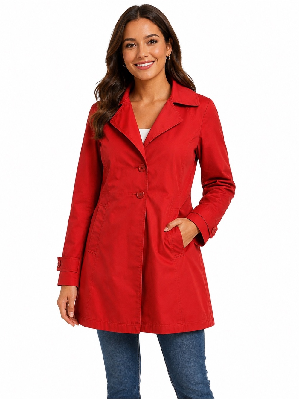 Mossimo Supply Co. Red Women's Trench Coat